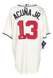 Ronald Acuna Jr. Signed Atlanta Braves Cream Nike Baseball Jersey JSA 43027