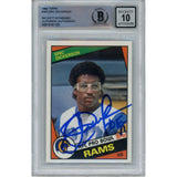 Eric Dickerson Autographed 1984 Topps 280 Card HOF 10 Auto Card Beckett 47929