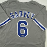 Autographed/Signed Steve Garvey Los Angeles LA Grey Jersey Beckett BAS COA
