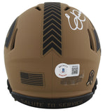 Rams Eric Dickerson "HOF 99" Signed Salute To Service II Speed Mini Helmet BAS W