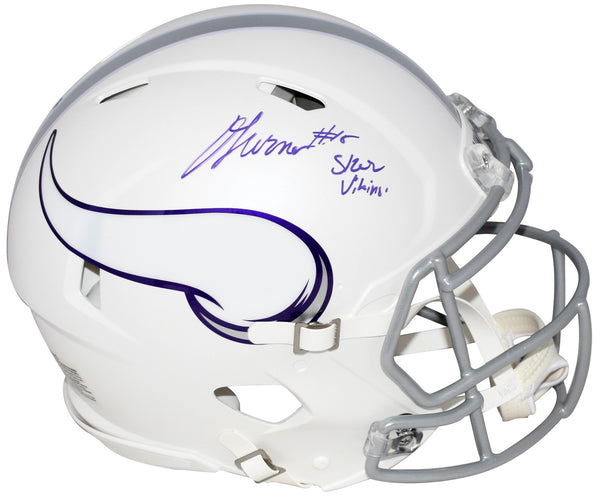 DALLAS TURNER AUTOGRAPHED MINNESOTA VIKINGS WHITE AUTHENTIC HELMET BECKETT