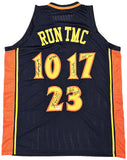 WARRIORS RUN TMC AUTOGRAPHED DARK BLUE JERSEY 3 SIGS MULLIN HARDAWAY HOF BECKETT