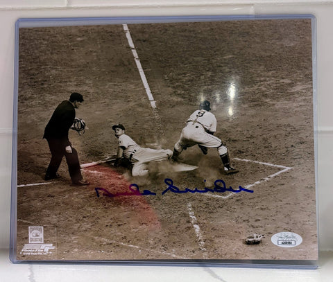 Duke Snider Autographed 8x10 Sliding Photo -- Brooklyn/LA Dodgers | JSA COA