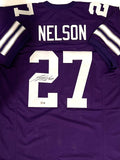 Kansas State Wildcats JORDY NELSON Signed Custom Replica Purple Jersey AUTO BAS