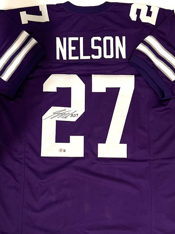 Kansas State Wildcats JORDY NELSON Signed Custom Replica Purple Jersey AUTO BAS