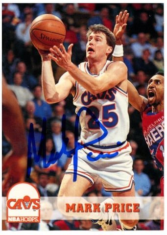 Mark Price Autographed/Signed 1993-1994 Hoops #41 Trading Card Beckett 52551