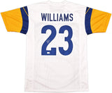 LOS ANGELES RAMS KYREN WILLIAMS AUTOGRAPHED WHITE JERSEY BECKETT BAS QR 243020