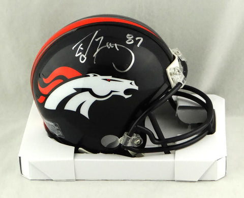 Ed McCaffrey Autographed Denver Broncos Mini Helmet- JSA W Authenticated *Silver