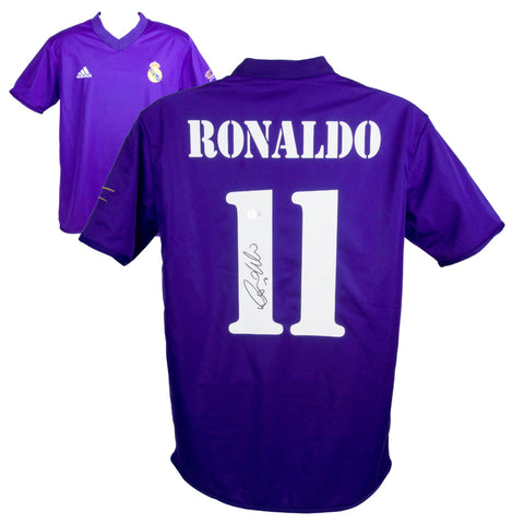 Ronaldo Nazario Signed Real Madrid Away Soccer Jersey #11 with Beckett Witness