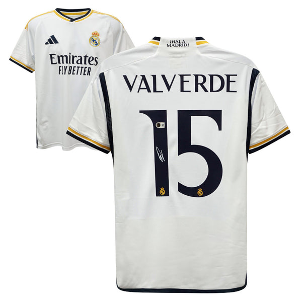 Federico Valverde Signed Real Madrid FC Home Soccer Jersey #15 with Beckett COA