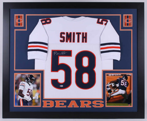 Roquan Smith Signed Chicago Bears 35x43 Custom Framed Jersey (Beckett COA)