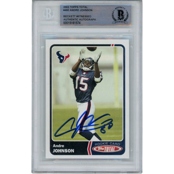 Andre Johnson Signed 2003 Topps Total #460 Slabbed Trading Card Beckett 49350