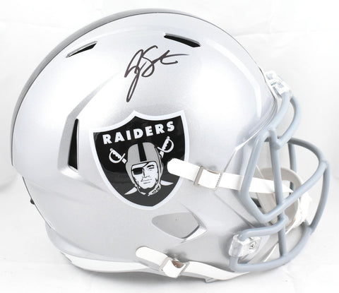 Geno Smith Autographed Las Vegas Raiders F/S Speed Helmet - Beckett W Hologram