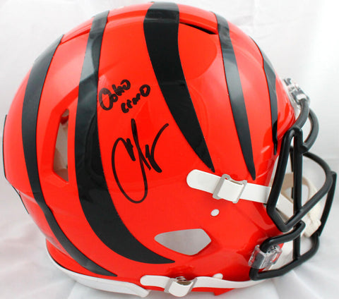 Chad Johnson Signed Bengals F/S Speed Authentic Helmet w/Insc.-BAW Hologram