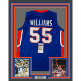 Framed Autographed/Signed Jason Williams 33x42 Florida Blue Jersey JSA COA