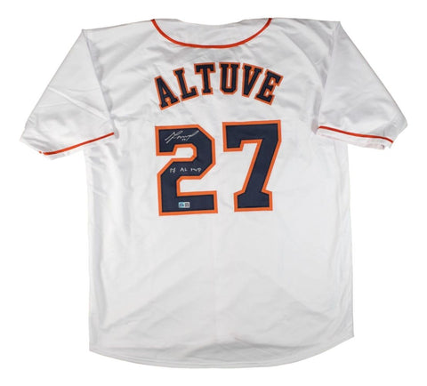 Jose Altuve Houston Signed White Baseball Jersey 17 AL MVP GTSM