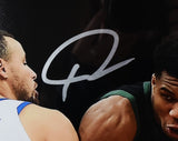 Stephen Curry & Giannis Antetokounmpo Autographed 16x20 Photo Framed | BAS LOA