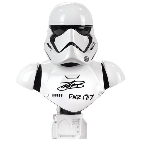 John Boyega Autographed Star Wars First Order Stormtrooper 1/2 Bust with FN-2187