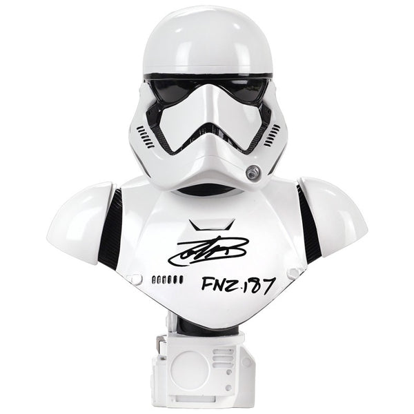 John Boyega Autographed Star Wars First Order Stormtrooper 1/2 Bust with FN-2187