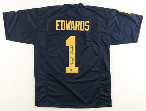 Braylon Edwards Signed Michigan Wolverines Jersey (Beckett) Browns Pro Bowl W.R.