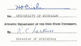 Fritz Crisler HOF Michigan Head Coach Signed/Auto Contract PSA BA199024