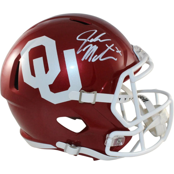 John Mateer Autographed/Signed Oklahoma Sooners F/S Helmet Beckett Witness 58314
