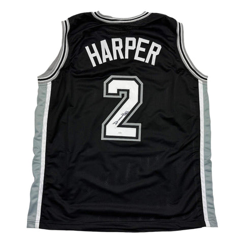 Autographed/Signed Dylan Harper San Antonio Black Basketball Jersey JSA COA