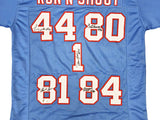 OILERS RUN & SHOOT AUTOGRAPHED JERSEY WITH 5 SIGS WARREN MOON BECKETT 220384