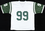 Hugh Douglas Signed New York Jets Jersey Inscribed DROY 95 (JSA COA) Pro Bowl DE