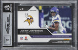 Justin Jefferson Signed 2020 Panini Prizm Rookie Gear #10 Card Auto 10! BAS Slab