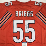 Autographed/Signed Lance Briggs Chicago Orange Jersey Beckett BAS COA