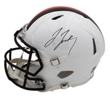 Jerry Jeudy Signed Cleveland Browns Speed Auth Alternate White NFL Helmet -Left