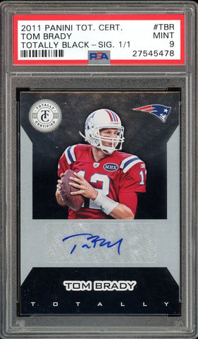2011 Panini Totally Certified #TBR Totally Black 1/1 Tom Brady Auto PSA 9 MINT
