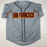 Autographed/Signed Evan Longoria San Francisco Grey Baseball Jersey JSA COA