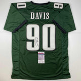 Autographed/Signed Jordan Davis Philadelphia Green Football Jersey JSA COA
