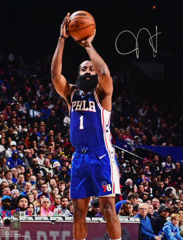 James Harden Autographed Philadelphia 76ers 16x20 Shot Photo-Beckett W Hologram