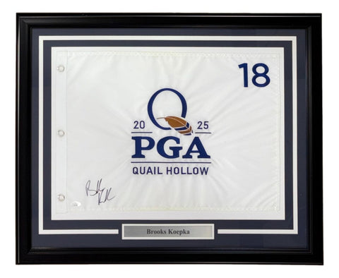 Brooks Koepka Signed Framed 2025 PGA Championship Golf Flag JSA