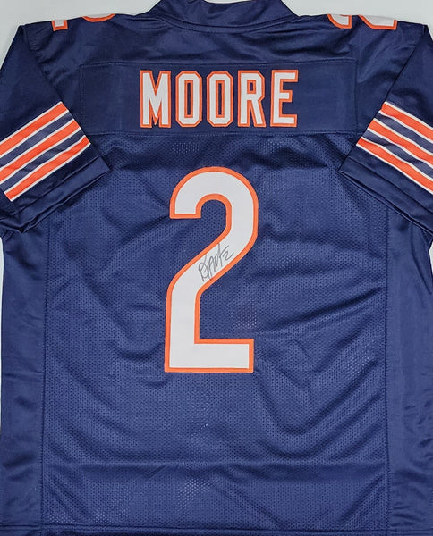 Chicago Bears Receiver DJ MOORE Signed Custom Replica Navy Jersey - BAS