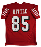 George Kittle Signed Red Pro Style Jersey w/ Dropshadow BAS Witnessed #1W163194