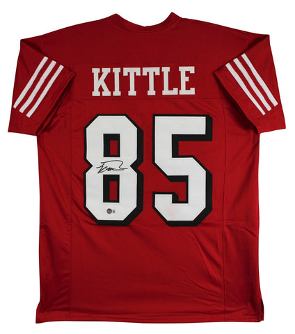 George Kittle Signed Red Pro Style Jersey w/ Dropshadow BAS Witnessed #1W163194