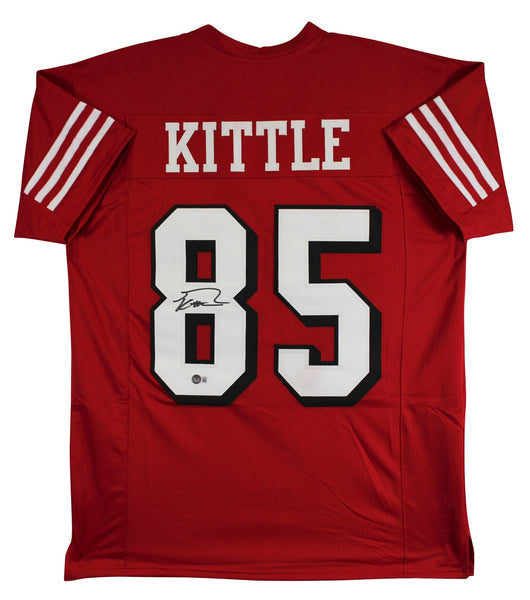 George Kittle Signed Red Pro Style Jersey w/ Dropshadow BAS Witnessed #1W163194