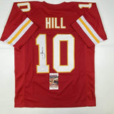 Autographed/Signed TYREEK HILL Kansas City Red Football Jersey JSA COA Auto