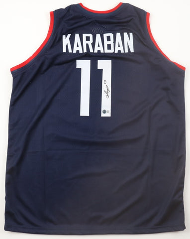 Alex Karaban Signed UConn Huskies Jersey (Beckett) 2xNational Champs 2023 & 2024