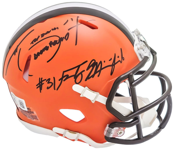 HANFORD DIXON & MINNIFIELD AUTOGRAPHED BROWNS MINI HELMET DAWG POUND BECKETT