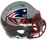 TOM BRADY Autographed Patriots / Bucs Mashup Authentic Helmet FANATICS LE 12