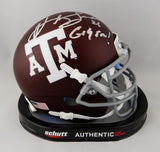 Kevin Smith Autographed Texas A&M Mini Helmet w/ Gig 'Em- Jersey Source Auth