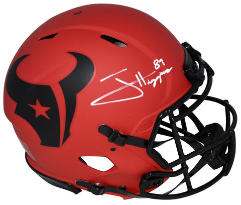 JAYDEN HIGGINS SIGNED HOUSTON TEXANS RAVE AUTHENTIC SPEED HELMET BECKETT