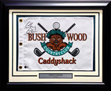 CHEVY CHASE AUTOGRAPHED WHITE FRAMED CADDYSHACK GOLF PIN FLAG BECKETT QR 233870