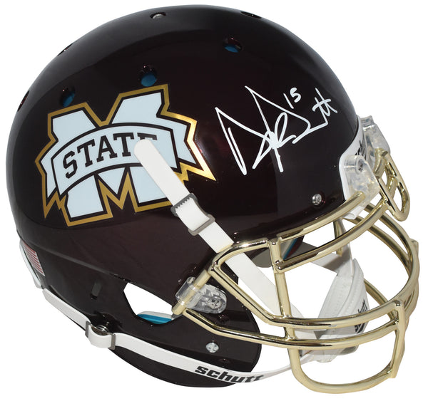 DAK PRESCOTT SIGNED MISSISSIPPI STATE BULLDOGS MAROON CHROME AUTHENTIC HELMET