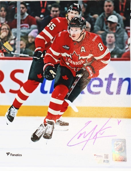 Cale Makar Autographed Team Canada 8x10 Photo (Fanatics) BONUS FREE Martin Necas